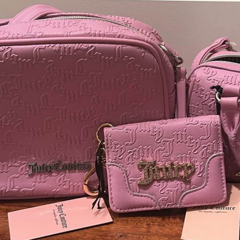 Juicy Couture Pink Embossed Women's Bag Set